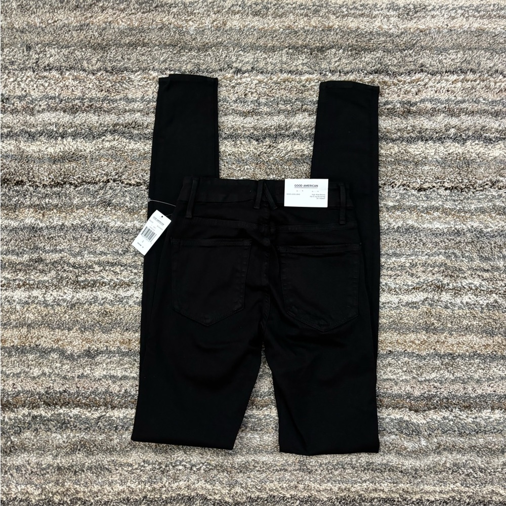 Good American Black High Rise Skinny Jeans Sz 2/26 NWT | Good American Good Legs - Picture 15 of 16